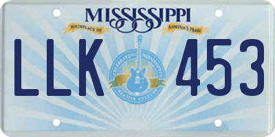 MS license plate LLK453