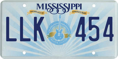 MS license plate LLK454