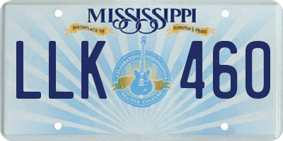 MS license plate LLK460