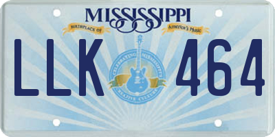 MS license plate LLK464