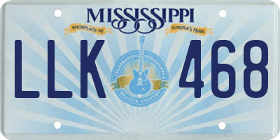 MS license plate LLK468