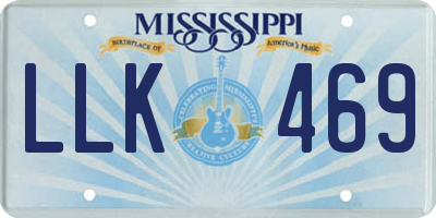 MS license plate LLK469