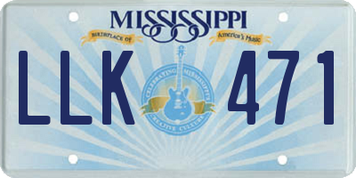 MS license plate LLK471