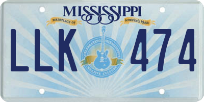 MS license plate LLK474