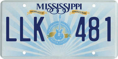 MS license plate LLK481
