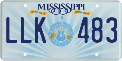 MS license plate LLK483