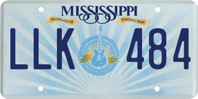 MS license plate LLK484