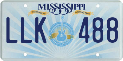 MS license plate LLK488