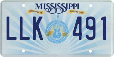 MS license plate LLK491
