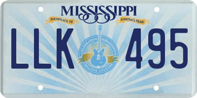 MS license plate LLK495
