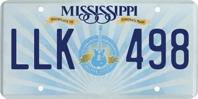 MS license plate LLK498
