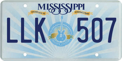 MS license plate LLK507