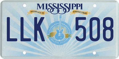 MS license plate LLK508