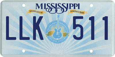MS license plate LLK511