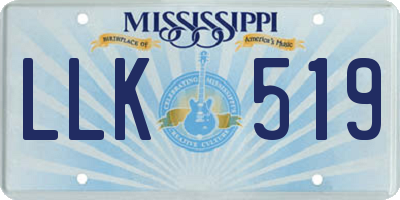MS license plate LLK519