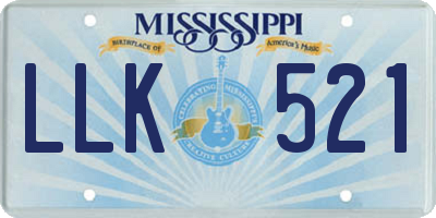 MS license plate LLK521