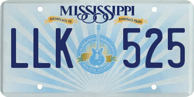 MS license plate LLK525