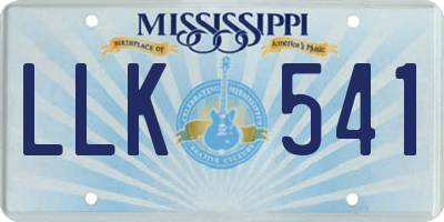 MS license plate LLK541