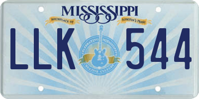 MS license plate LLK544