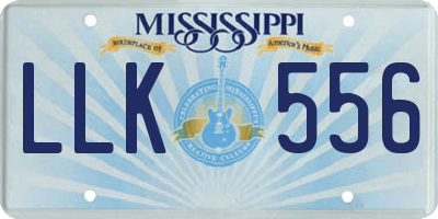 MS license plate LLK556