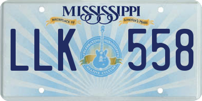 MS license plate LLK558