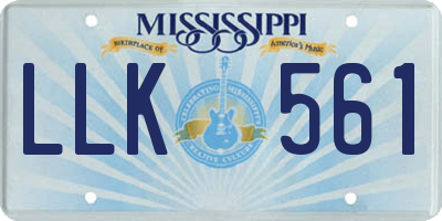 MS license plate LLK561