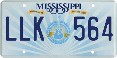 MS license plate LLK564
