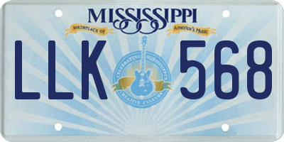 MS license plate LLK568