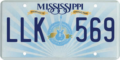 MS license plate LLK569