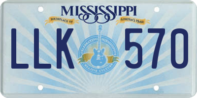 MS license plate LLK570