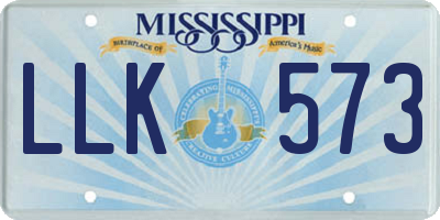 MS license plate LLK573