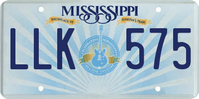 MS license plate LLK575