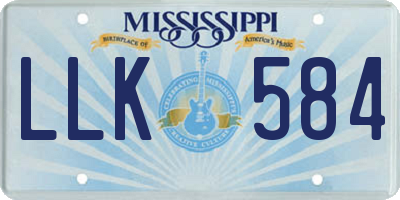 MS license plate LLK584