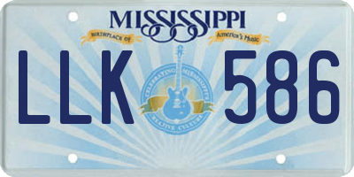 MS license plate LLK586