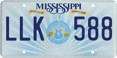 MS license plate LLK588