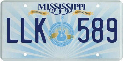 MS license plate LLK589