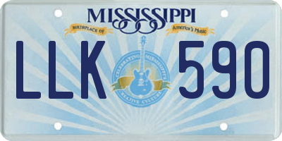 MS license plate LLK590