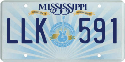 MS license plate LLK591