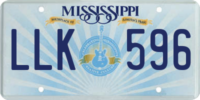 MS license plate LLK596