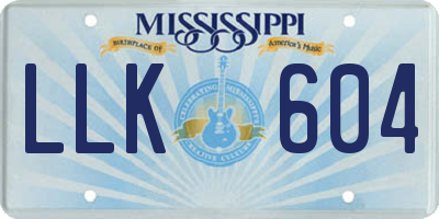 MS license plate LLK604