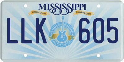 MS license plate LLK605