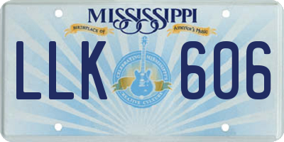 MS license plate LLK606