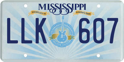 MS license plate LLK607