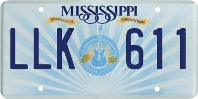 MS license plate LLK611