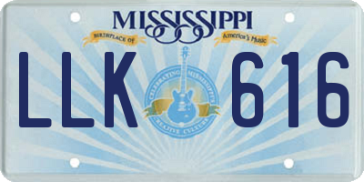 MS license plate LLK616