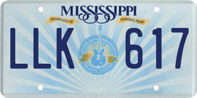 MS license plate LLK617