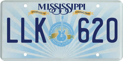 MS license plate LLK620