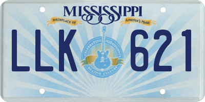 MS license plate LLK621