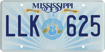MS license plate LLK625