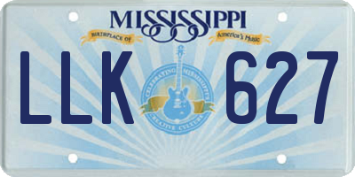 MS license plate LLK627